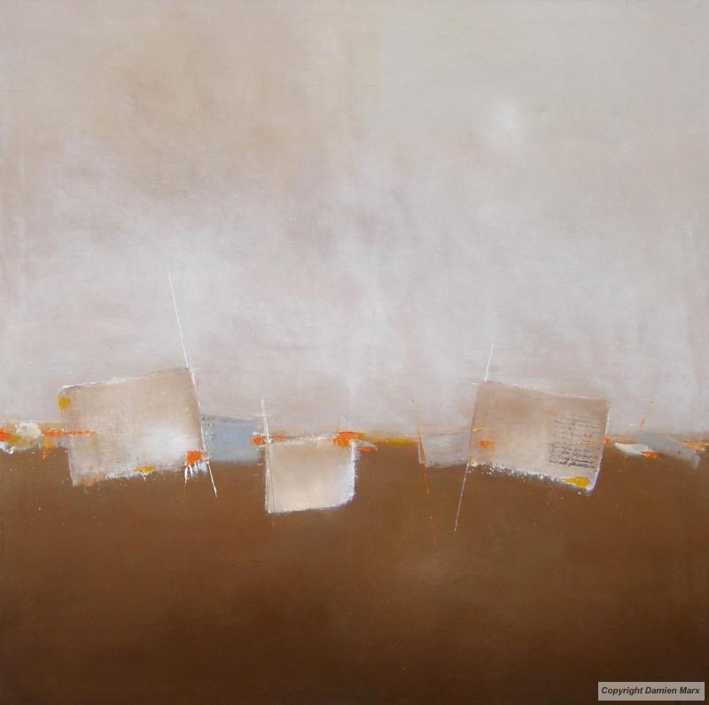 Abstract landscape,, 100x100 cm,oil,Brown,2011.Marx painting