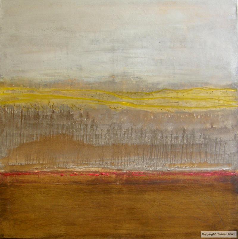 Abstract landscape,, 80x80 cm,acrylic,Brown,2012.Marx painting