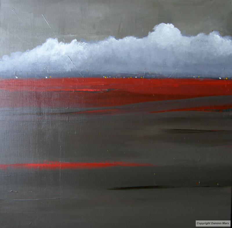 Abstract landscape,, 60x60 cm,acrylic,grey,2012.Marx painting