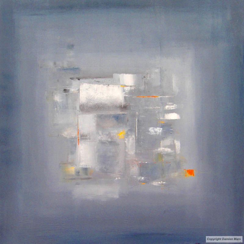 Abstract square,, 80x80 cm,oil,blue,2011.Marx painting