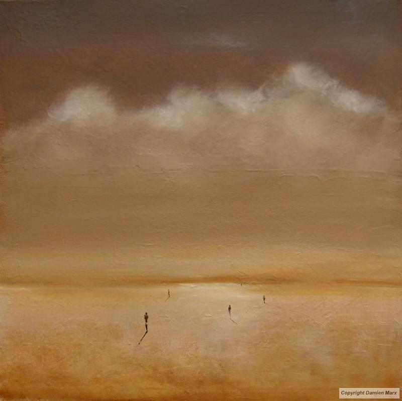 Tableau peinture contemporaine,Paysage abstrait,,huile,ocre