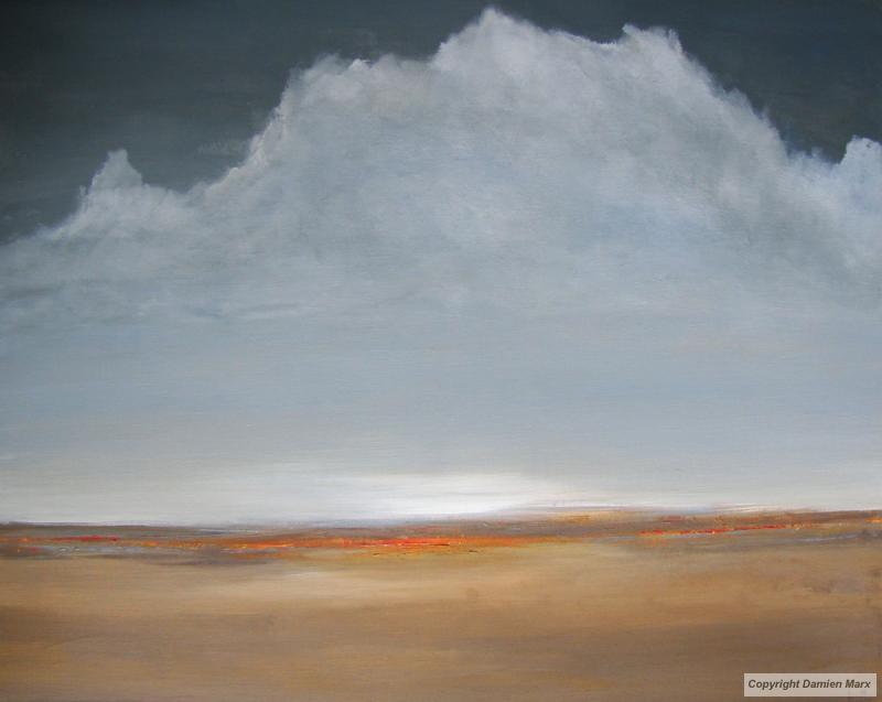 Tableau peinture contemporaine,Paysage,bleu, marron, sérénité,acrylique,marron