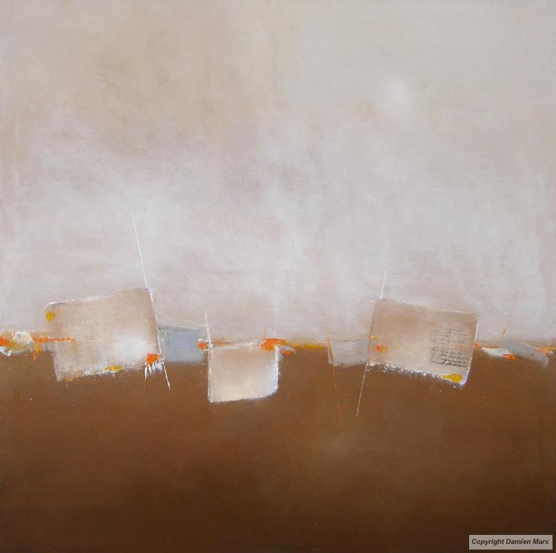 Tableau peinture contemporaine,Paysage abstrait,,huile,marron
