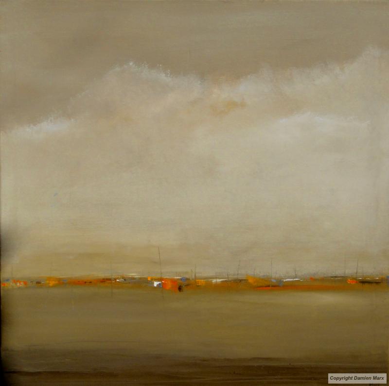 Tableau peinture contemporaine,Paysage abstrait,,huile,marron