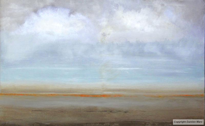 Tableau peinture contemporaine,Paysage abstrait,,huile,bleu