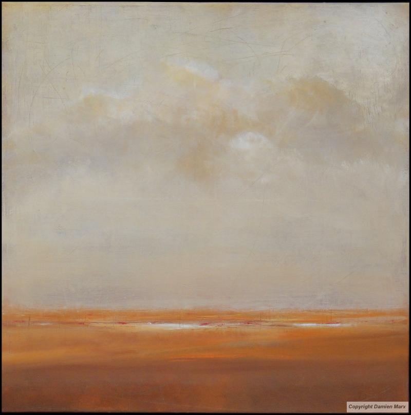 Tableau peinture contemporaine,Paysage abstrait,,huile,ocre