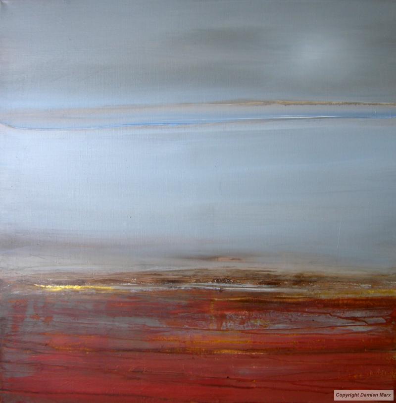Tableau peinture contemporaine,Paysage abstrait,,acrylique,rouge
