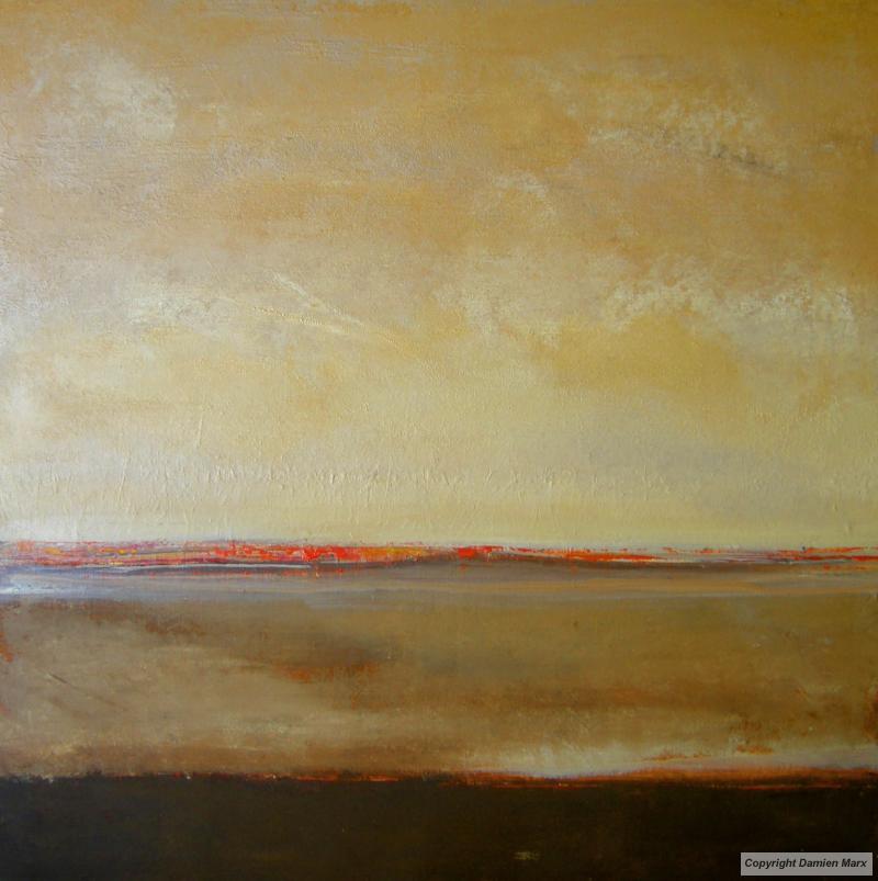 Tableau peinture contemporaine,Paysage abstrait,paysage, abstrait, terre, ocre, jaune, marron,acrylique,marron