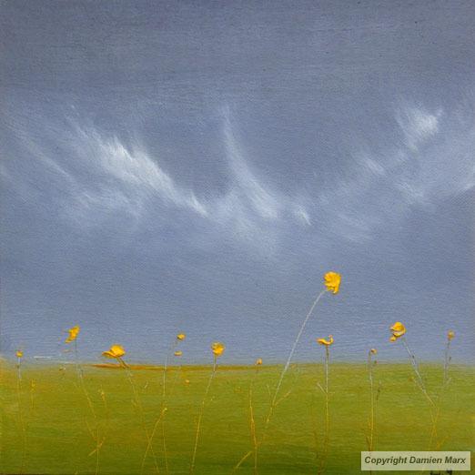 Tableau peinture contemporaine,Paysage abstrait floral,,huile,vert