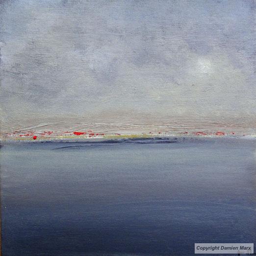 Tableau peinture contemporaine,Paysage marin,,acrylique,bleu