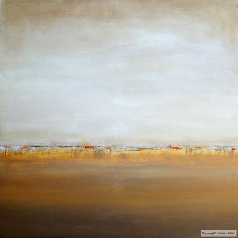 Tableau peinture contemporaine,Paysage abstrait,,huile,ocre