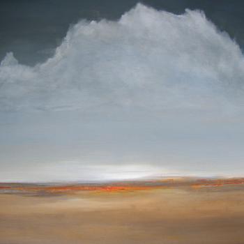 Tableau peinture contemporaine,Paysage,bleu, marron, sérénité,acrylique,marron