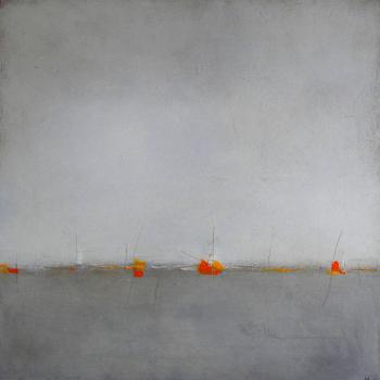 Tableau peinture contemporaine,Paysage abstrait,,huile,gris