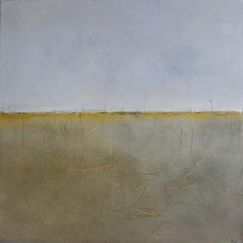 Tableau peinture contemporaine,Paysage abstrait,,huile,jaune