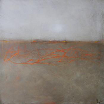Tableau peinture contemporaine,Paysage abstrait,,huile,gris