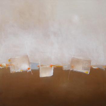 Tableau peinture contemporaine,Paysage abstrait,,huile,marron