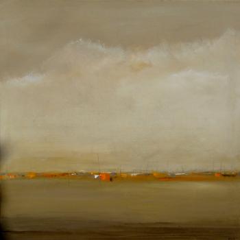 Tableau peinture contemporaine,Paysage abstrait,,huile,marron