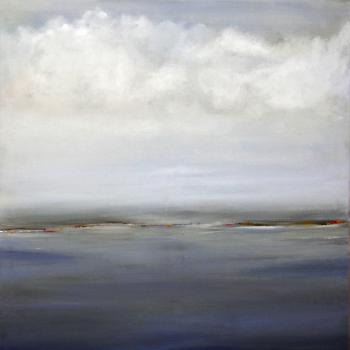 Tableau peinture contemporaine,Paysage abstrait,,huile,bleu