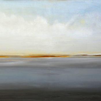 Tableau peinture contemporaine,Paysage minimaliste,minimaliste, étendue, infini, sérenité,huile,bleu