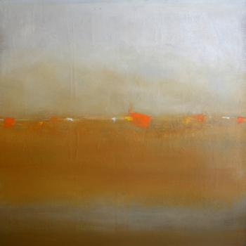 Tableau peinture contemporaine,Paysage abstrait,,huile,ocre