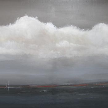 Tableau peinture contemporaine,Paysage marin,,acrylique,gris