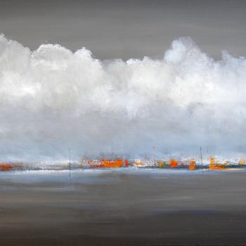 Tableau peinture contemporaine,Peindre le ciel,ciel,acrylique,gris
