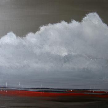 Tableau peinture contemporaine,Paysage abstrait,,acrylique,gris