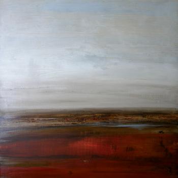 Tableau peinture contemporaine,Paysage abstrait rouge,,acrylique,rouge