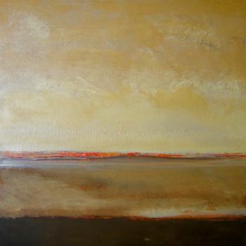 Tableau peinture contemporaine,Paysage abstrait,paysage, abstrait, terre, ocre, jaune, marron,acrylique,marron