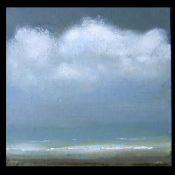 Tableau peinture contemporaine,Paysage abstrait en triptyque,tryptique,huile,bleu