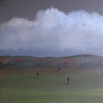 Tableau peinture contemporaine,Paysage abstrait,,acrylique,vert