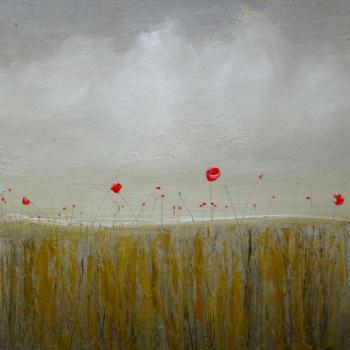 Tableau peinture contemporaine,Paysage abstrait floral,,huile,gris