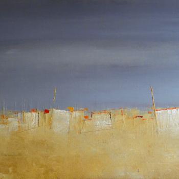 Tableau peinture contemporaine,Paysage abstrait,,huile,jaune