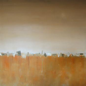 Tableau peinture contemporaine,Paysage abstrait,,huile,ocre